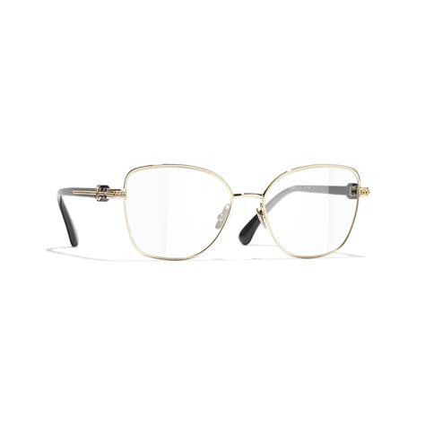 prezzo chanel round black and gold eyeglasses|CHANEL.